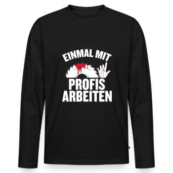 Schreiner Tischler Sprüche Tischlermeister - Männer Premium Bio Langarmshirt - Schwarz - Vorne - Nico (187cm)
