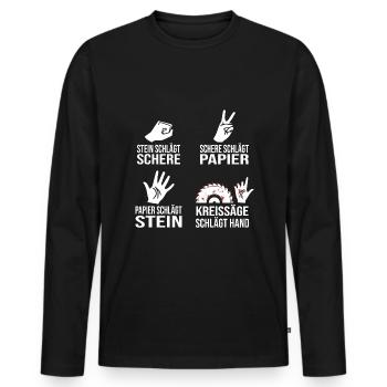 Schreiner Tischler Sprüche Tischlermeister - Männer Premium Bio Langarmshirt - Schwarz - Vorne - Nico (187cm)