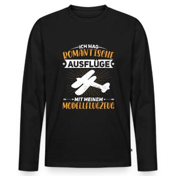 Modellfliegen RC Flugzeug Modellflug - Männer Premium Bio Langarmshirt - Schwarz - Vorne - Nico (187cm)