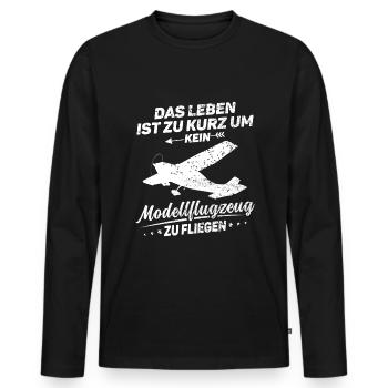 Modellfliegen RC Flugzeug Modellflug - Männer Premium Bio Langarmshirt - Schwarz - Vorne - Nico (187cm)