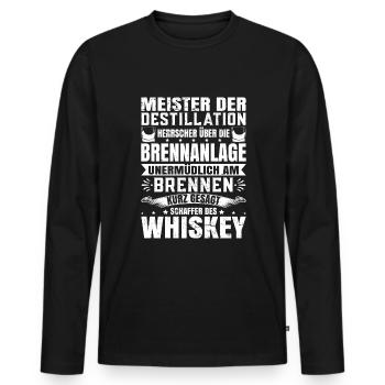 Whiskypedia Whiskey Single Malt - Männer Premium Bio Langarmshirt - Schwarz - Vorne - Nico (187cm)