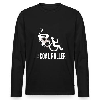 Funny wheelchair driver disabled people - Männer Premium Bio Langarmshirt - Schwarz - Vorne - Nico (187cm)