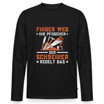 Schreiner Tischler Sprüche Tischlermeister - Männer Premium Bio Langarmshirt - Schwarz - Vorne - Nico (187cm)