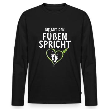 Podologin Nageldesignerin Podologie - Männer Premium Bio Langarmshirt - Schwarz - Vorne - Nico (187cm)