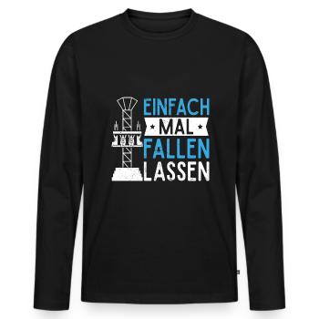 Achterbahn Freizeitpark Rollercoaster - Männer Premium Bio Langarmshirt - Schwarz - Vorne - Nico (187cm)
