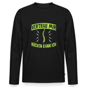 Physiotherapeut Geschenke Physio Sprüche - Männer Premium Bio Langarmshirt - Schwarz - Vorne - Nico (187cm)