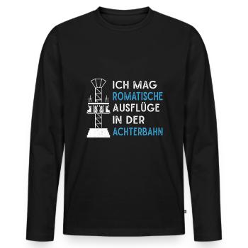Achterbahn Freizeitpark Rollercoaster - Männer Premium Bio Langarmshirt - Schwarz - Vorne - Nico (187cm)