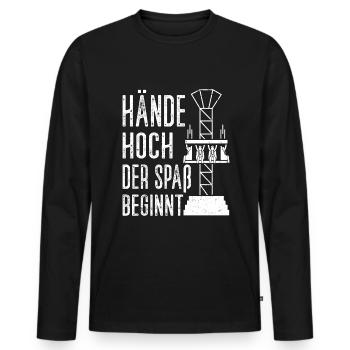 Achterbahn Freizeitpark Rollercoaster - Männer Premium Bio Langarmshirt - Schwarz - Vorne - Nico (187cm)