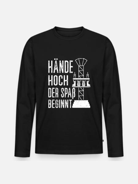 Achterbahn Freizeitpark Rollercoaster - Männer Premium Bio Langarmshirt - Schwarz