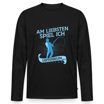 Angeln Angler Sprüche - Männer Premium Bio Langarmshirt - Schwarz - Vorne - Nico (187cm)