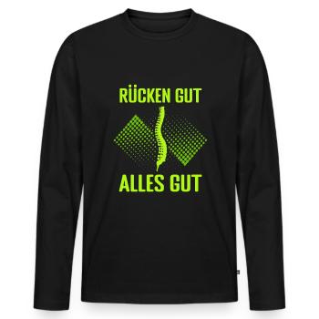 Physiotherapeut Geschenke Physio Sprüche - Männer Premium Bio Langarmshirt - Schwarz - Vorne - Nico (187cm)