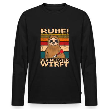 Dart Dartkönig lustig darts spruch - Männer Premium Bio Langarmshirt - Schwarz - Vorne - Nico (187cm)
