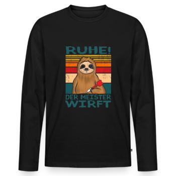 Dart Dartkönig lustig darts spruch - Männer Premium Bio Langarmshirt - Schwarz - Vorne - Nico (187cm)