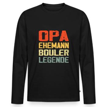 Boule Spiel Petanque Crossboule - Männer Premium Bio Langarmshirt - Schwarz - Vorne - Nico (187cm)