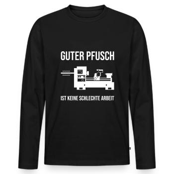 Zerspaner Wochenende Zerspanungsmechaniker CNC - Männer Premium Bio Langarmshirt - Schwarz - Vorne - Nico (187cm)