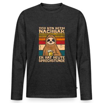 Nachbar Biertrinker Bier - Männer Premium Bio Langarmshirt - Anthrazit meliert - Vorne - Nico (187cm)