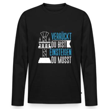Achterbahn Freizeitpark Rollercoaster - Männer Premium Bio Langarmshirt - Schwarz - Vorne - Nico (187cm)
