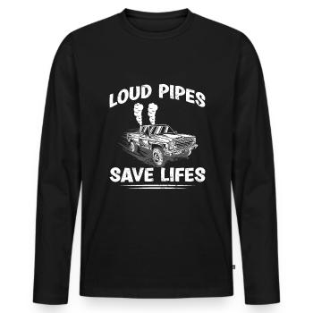 Coal Roll Truck Coal Rolling Trucker - Männer Premium Bio Langarmshirt - Schwarz - Vorne - Nico (187cm)