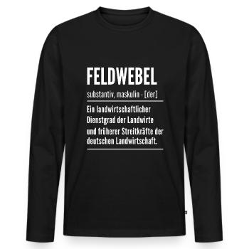 Traktor Landwirt Feldwebel Bauer - Männer Premium Bio Langarmshirt - Schwarz - Vorne - Nico (187cm)