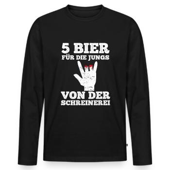 Schreiner Tischler Sprüche Tischlermeister - Männer Premium Bio Langarmshirt - Schwarz - Vorne - Nico (187cm)