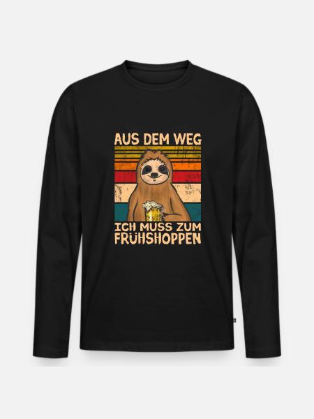 Biertrinker Bier Bierliebhaber - Männer Premium Bio Langarmshirt - Schwarz