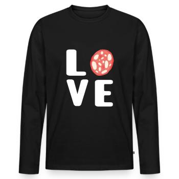 Metzger Schlachter Metzgerei Fleischer - Männer Premium Bio Langarmshirt - Schwarz - Vorne - Nico (187cm)