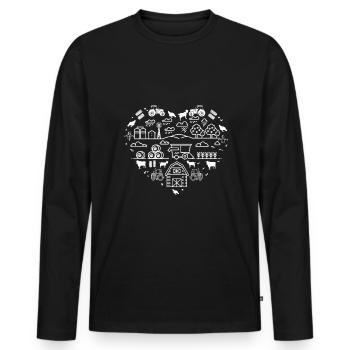 Tracteur Agriculteur Agriculteur - T-shirt manches longues Premium bio Homme - noir - Devant - Nico (187cm)