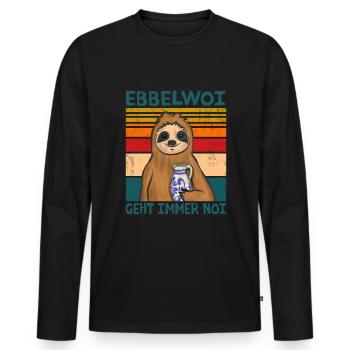 Hessen Frankfurt Apfelwein - Männer Premium Bio Langarmshirt - Schwarz - Vorne - Nico (187cm)