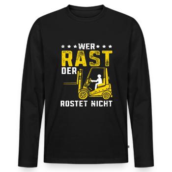 Staplerfahrer Lagerist Gabelstaplerfahrer - Männer Premium Bio Langarmshirt - Schwarz - Vorne - Nico (187cm)