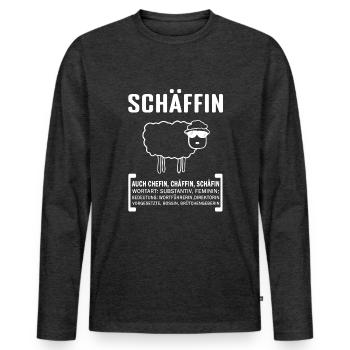 Schäff Chef Abteilungsleiter Schaf Boss - Männer Premium Bio Langarmshirt - Anthrazit meliert - Vorne - Nico (187cm)