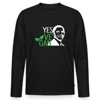 Oui Ve Gan Vegan Vegan Dicton Drôle Vegan - T-shirt manches longues Premium bio Homme - noir - Devant - Nico (187cm)