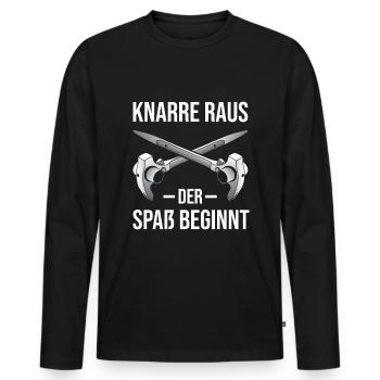 Scaffolding Sprüche Construction Site Scaffolding - Men's Premium Organic Long Sleeve Shirt - black - Front - Nico (187cm)