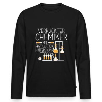 Chemielaborant Wahnsinniger Chemiker - Männer Premium Bio Langarmshirt - Schwarz - Vorne - Nico (187cm)