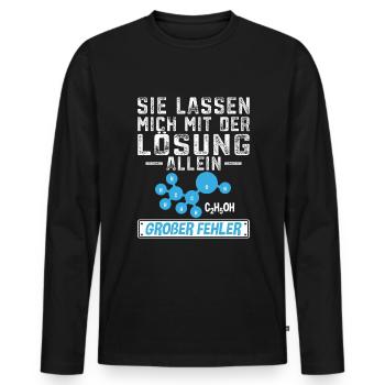 Chemielaborant Wahnsinniger Chemiker - Männer Premium Bio Langarmshirt - Schwarz - Vorne - Nico (187cm)