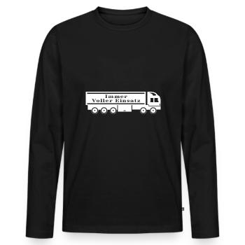 Immer coller Einsatz LKW Fahrer Brummi Spedition - Männer Premium Bio Langarmshirt - Schwarz - Vorne - Nico (187cm)
