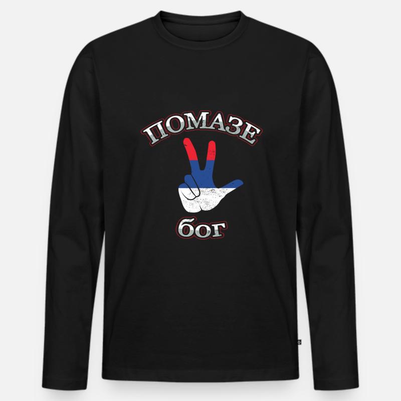 Jebiga ist nicht nur ein Wort Brate Balkan Serbien - Männer Premium Bio Langarmshirt - Schwarz