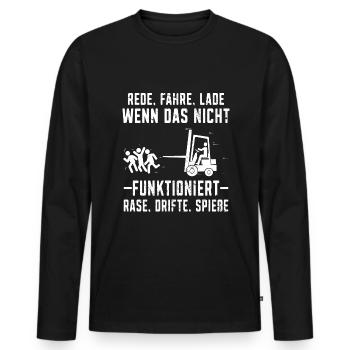 Staplerfahrer Lagerist Gabelstaplerfahrer - Männer Premium Bio Langarmshirt - Schwarz - Vorne - Nico (187cm)