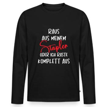 Staplerfahrer Lagerist Gabelstaplerfahrer - Männer Premium Bio Langarmshirt - Schwarz - Vorne - Nico (187cm)