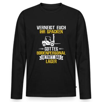 Staplerfahrer Lagerist Gabelstaplerfahrer - Männer Premium Bio Langarmshirt - Schwarz - Vorne - Nico (187cm)