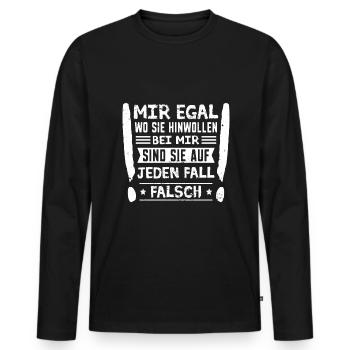 Beamter Faultier Verbeamtung - Männer Premium Bio Langarmshirt - Schwarz - Vorne - Nico (187cm)