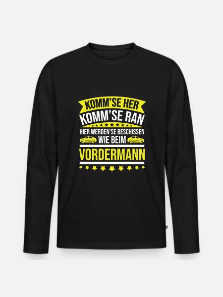 Taxifahrer Spruch - Männer Premium Bio Langarmshirt - Schwarz