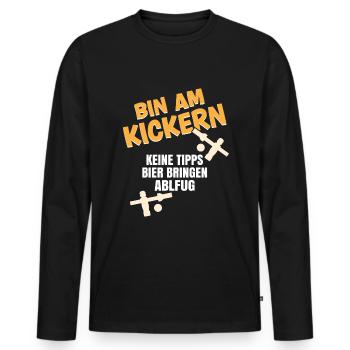 Tischfussball Tischkicker Wuzzler - Männer Premium Bio Langarmshirt - Schwarz - Vorne - Nico (187cm)