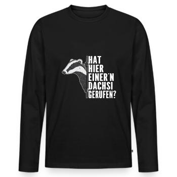 Dachsi Dachs Taxifahrer Spruch - Männer Premium Bio Langarmshirt - Schwarz - Vorne - Nico (187cm)