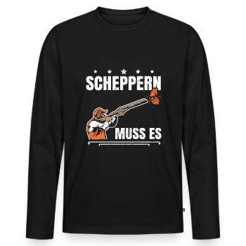 Tontaubenschießen Wurfscheibenschießen - Männer Premium Bio Langarmshirt - Schwarz - Vorne - Nico (187cm)