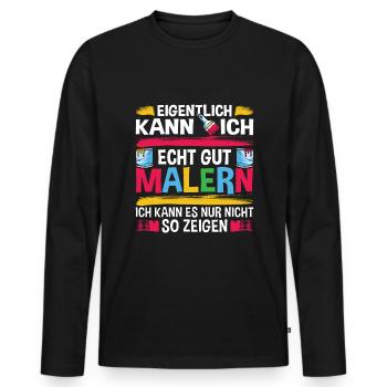 Lustige Maler Geselle Geschenkidee - Männer Premium Bio Langarmshirt - Schwarz - Vorne - Nico (187cm)