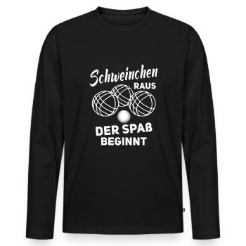 Boule Spiel Petanque Crossboule - Männer Premium Bio Langarmshirt - Schwarz - Vorne - Nico (187cm)