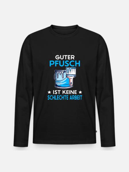 Lustige Maler Geselle Geschenkidee - Männer Premium Bio Langarmshirt - Schwarz
