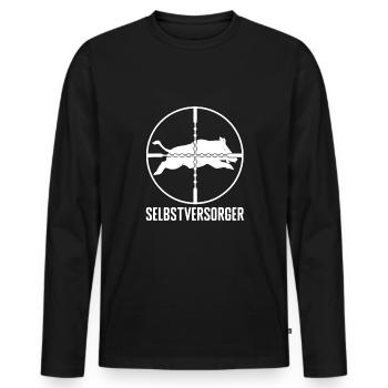 Jäger Selbstversorger Jagd Wildschwein jagen - Männer Premium Bio Langarmshirt - Schwarz - Vorne - Nico (187cm)