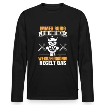 Hausmeister Hauswart Haustechniker - Männer Premium Bio Langarmshirt - Schwarz - Vorne - Nico (187cm)
