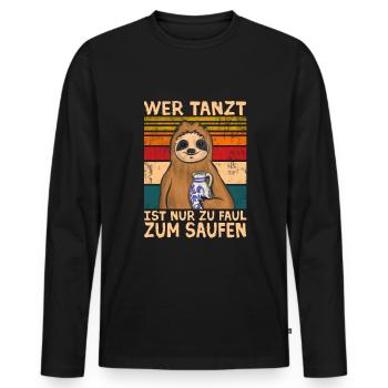 Hessen Frankfurt Apfelwein - Männer Premium Bio Langarmshirt - Schwarz - Vorne - Nico (187cm)